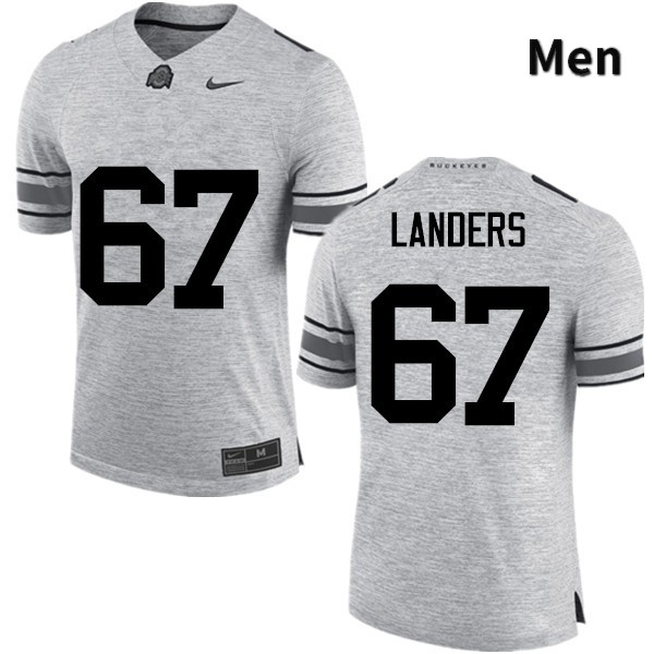 Ohio State Buckeyes Robert Landers Men's #67 Gray Game Stitched College Football Jersey